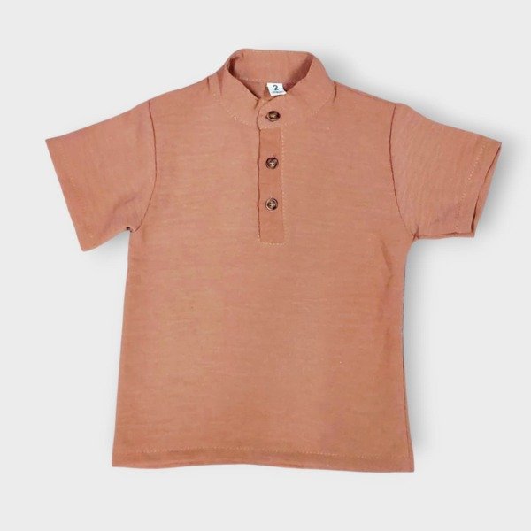 Producto - Camisa bebe lino marron T2