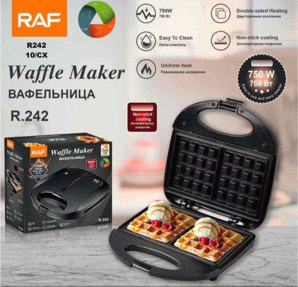 Producto - Maquina Para Hacer Waffles Raf R242 850 W Antiadherente