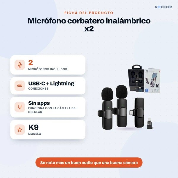 Producto - Microfono Corbatero Doble K9 - 2