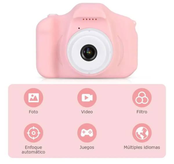 Producto - Mini Camara Infantil Digital De Fotos Recargable Juegos - 1