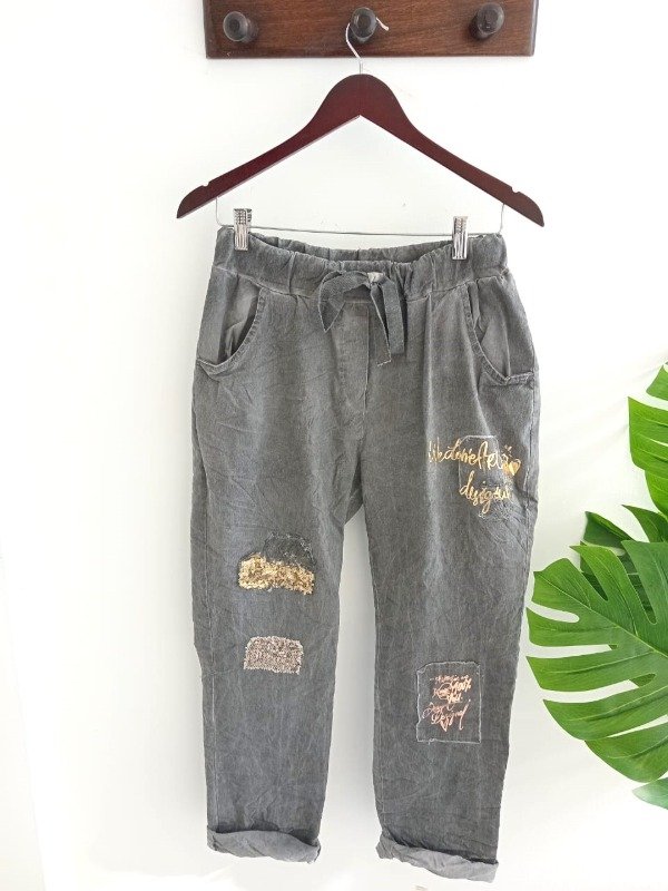 Producto - Babucha italiana con apliques gris