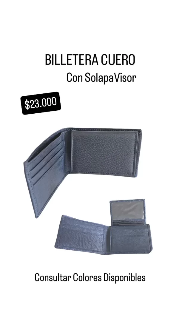 Producto - Billetera Cuero Con Solapa Visor