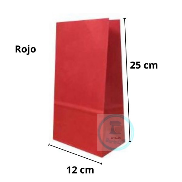 Producto - Bolsas de Papel con Fuelle Roja x 10