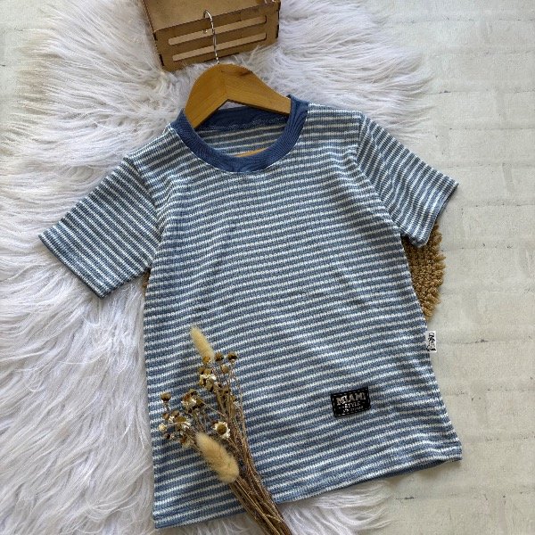 Producto - Reme rayas en color CELESTE talles de niños 4 al 16