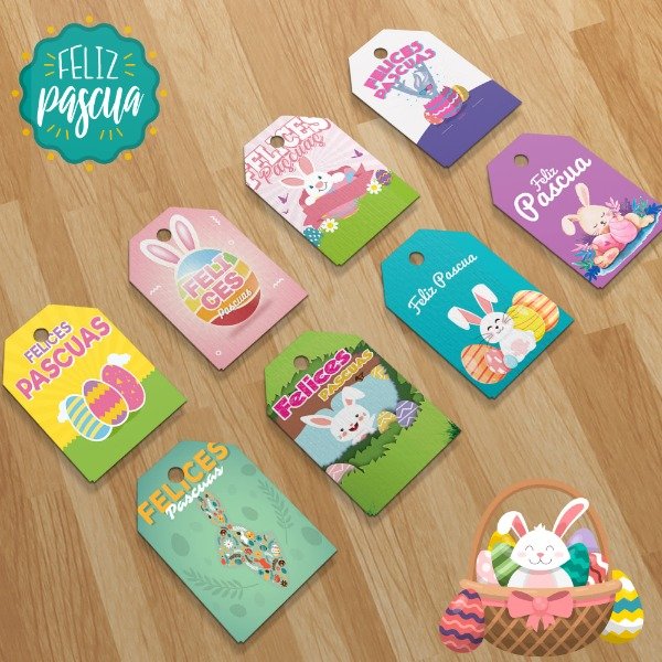 Producto - Tags de Pascua- Pack x60