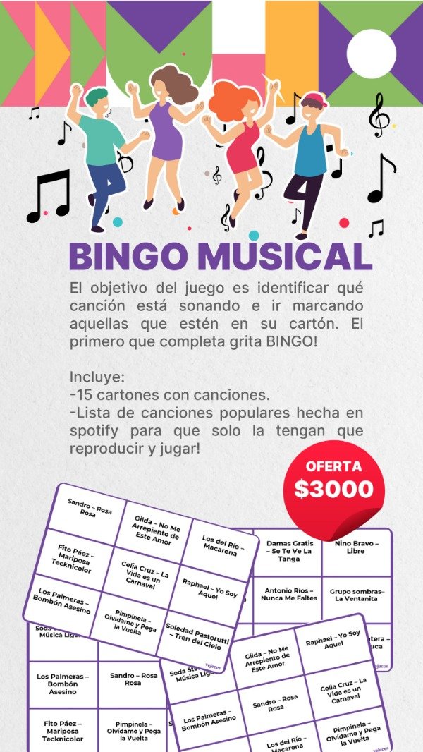 Producto - Bingo musical 2026