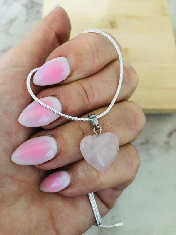 Producto - Conjunto Love Cuarzo Rosa Acero Blanco