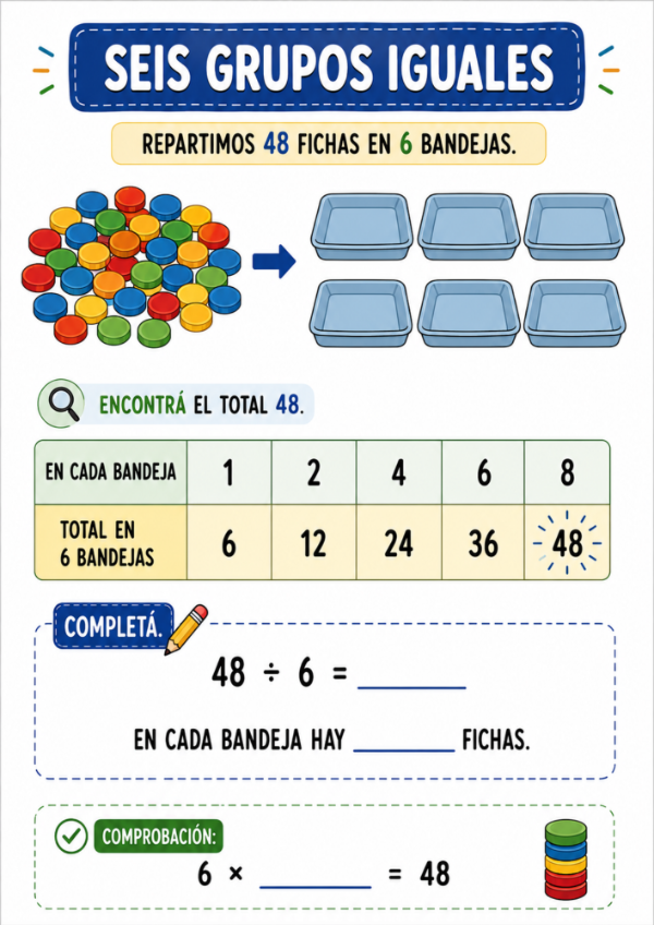 Producto - REPARTIMOS CON TABLAS: Divisiones exactas con apoyo visual - 8