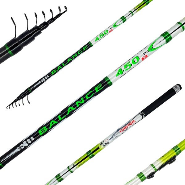 Producto - Caña Telescopica Pejerrey CASTER Balance 4.50m Carbono Im8 15-40g