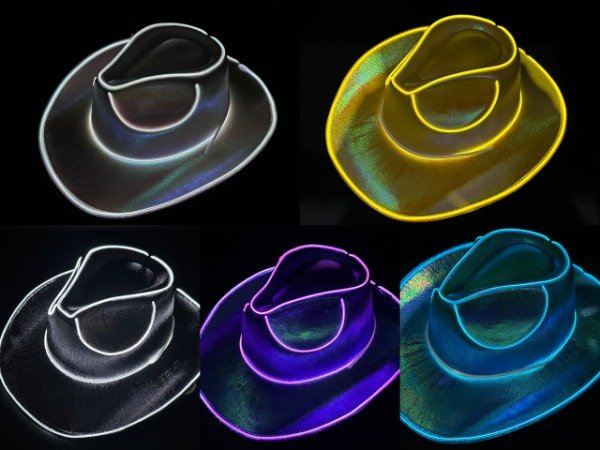 Producto - YJ0691 Sombrero Cowboy Vaquero Fieltro Hilo Led
