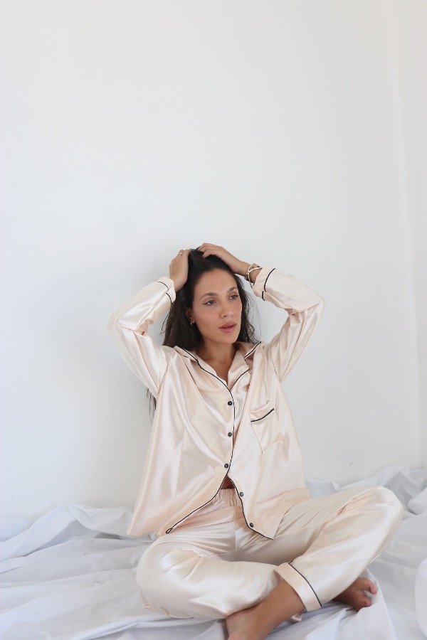 Producto - COMBO SATÉN pijama + bata champagne - 4