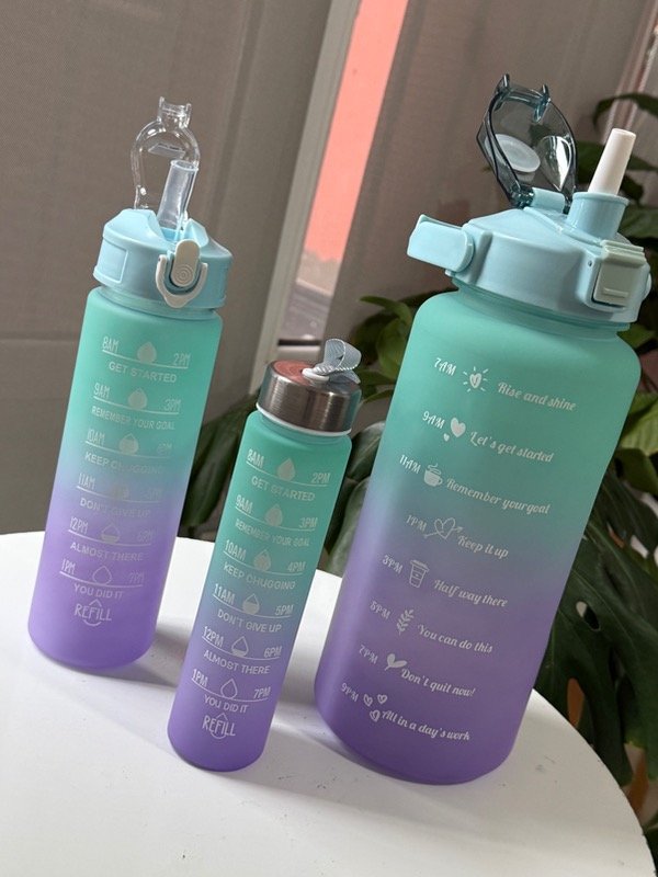 Producto - Set 3 botellas verde y lila