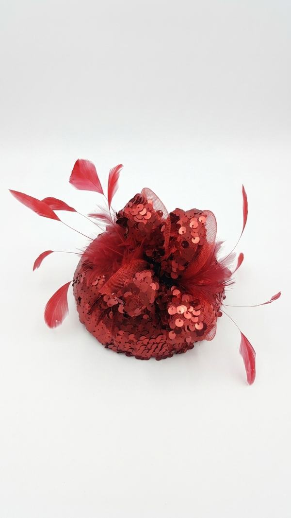 Producto - fascinator paillete Bordado en Rojo - 2