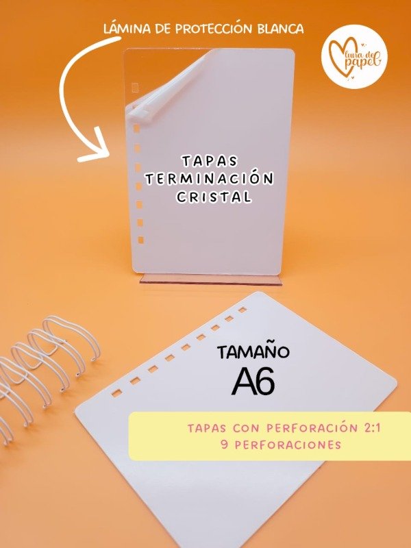 Producto - TAPAS A6 PERFORADAS PASO 2:1 (para anillado))