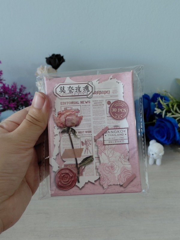 Producto - Cajita de stickers x 30 - Temática vintage rosa #006