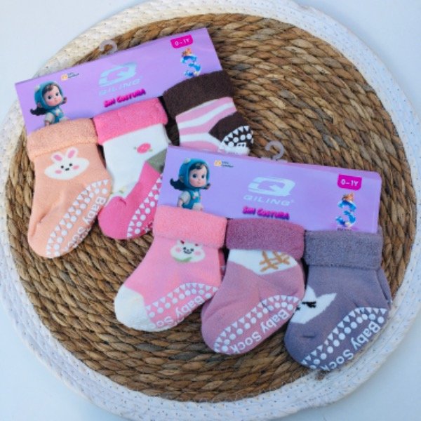 Producto - docena Medias Térmicas Con Antideslizante Qiling Nena