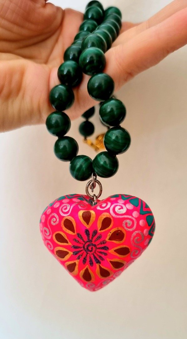 Producto - Collar corazón pintado