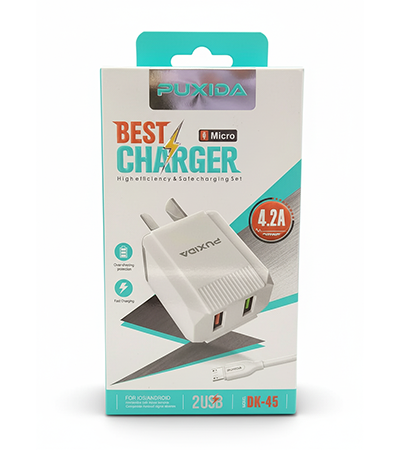 Producto - Cargador Carga Rapida   Puxida 2 Usb 3,1 a Blanco - 0