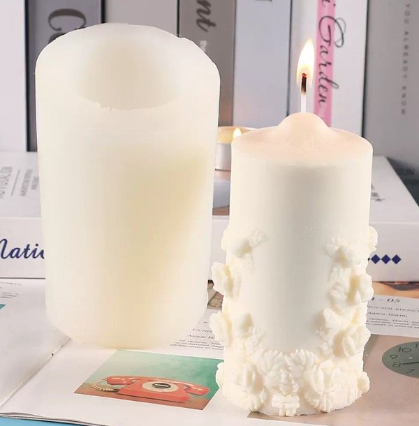 Producto - MOLDE SILICONA TUBO FLOREADO H25-001G10