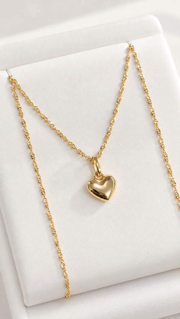 Producto - Cadena y dije corazón oro 18k