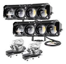Producto - KIT FAROS LED PREMIUM 4 LUPAS CON COOLER AMBAR-BLANCO