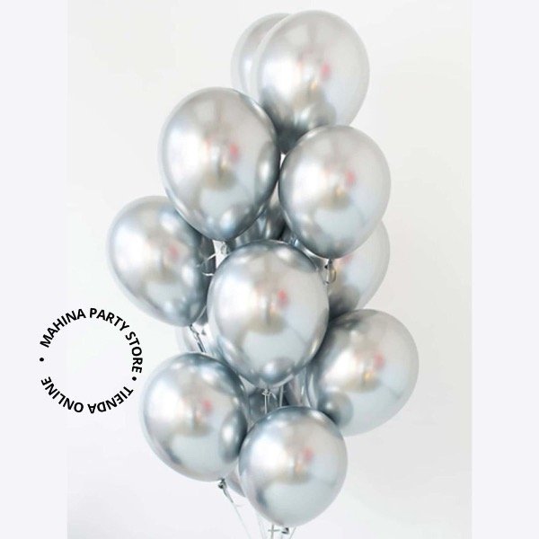 Producto - Globos de látex Cromados plata