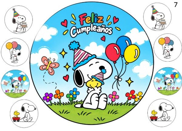 Producto - LAMINA SNOOPY 7 REDONDA