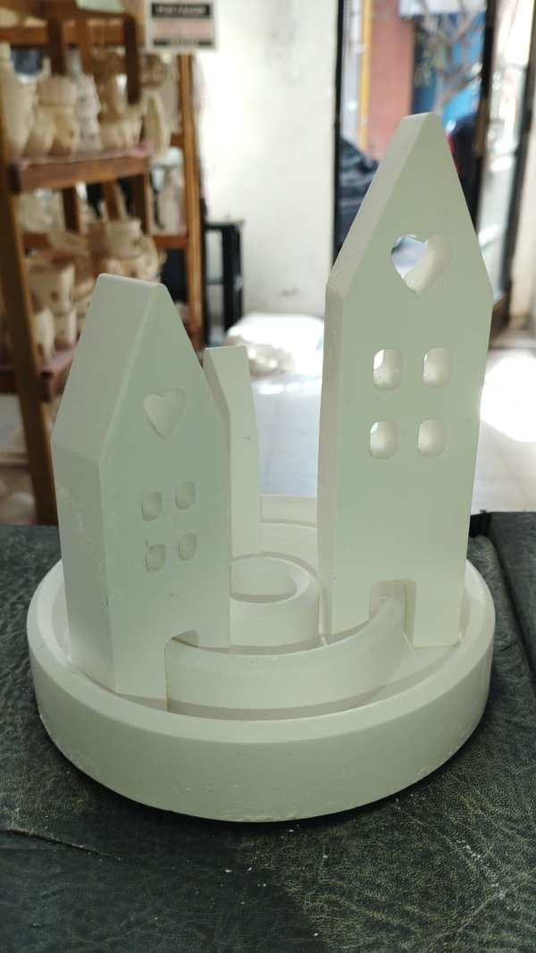 Producto - Casita x 3 encastre porta vela  (16cmx13cm)