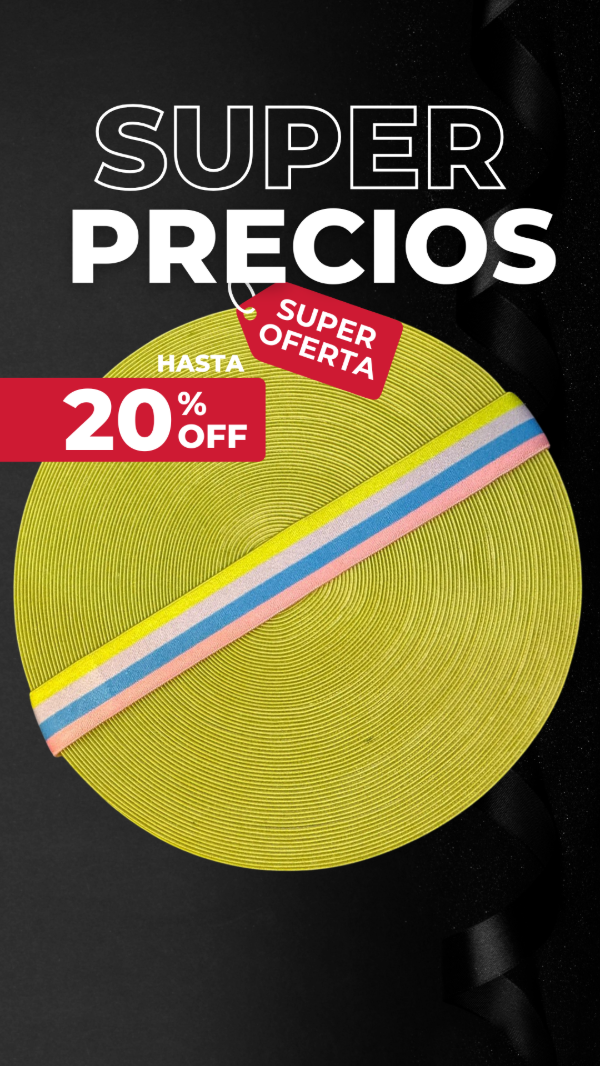 Producto - Elástico 25mm Rayado 4 colores