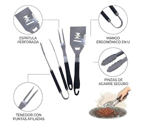 Producto - Kit asador acero