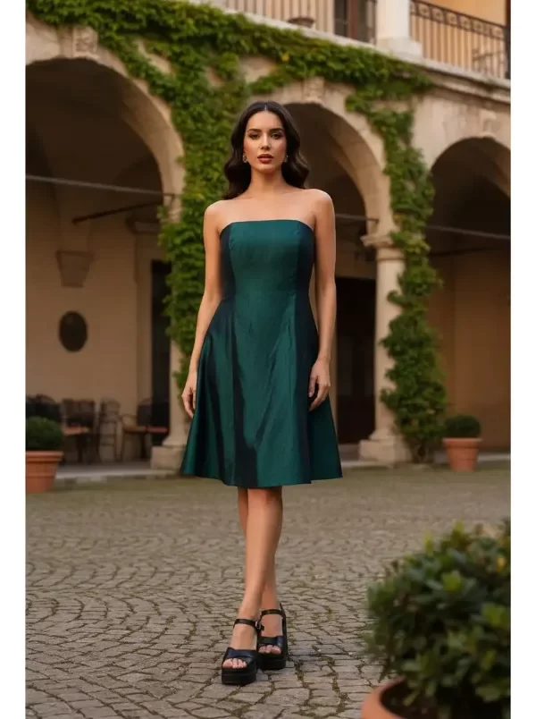Vestido corto cóctel tafeta evace — imagen 4