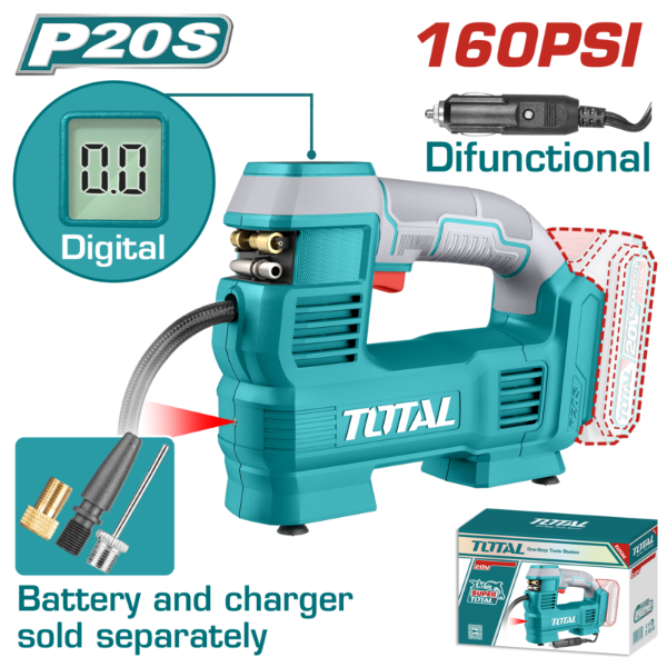 Producto - Inflador de Aire TOTAL TACLI2012 - 20V / 12V - 160 PSI