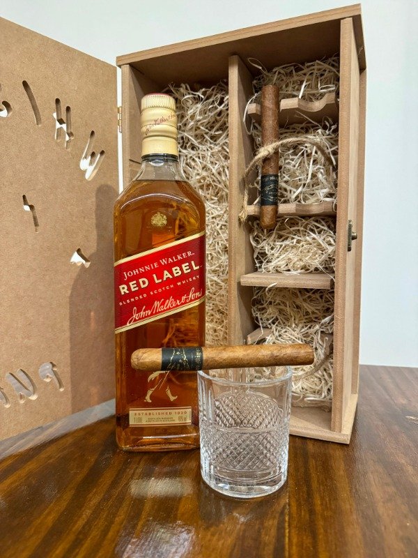 Producto - Caja de Whisky Johnnie Walker Red Label 1lt + Puros + Vaso de regalo! - 7