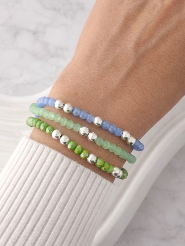 Producto - SET 3 PULSERAS DE PLATA Y CRiSTALES 1602