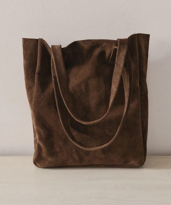 Producto - Cartera Tote cuero gamuzado chocolate