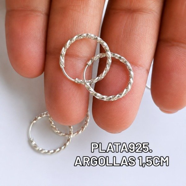 Producto - Argollas retorcidas de plata 925