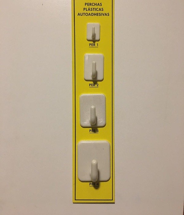 Producto - Percha Plastica Autoadhesiva Mini  Blister X 6 Unidades