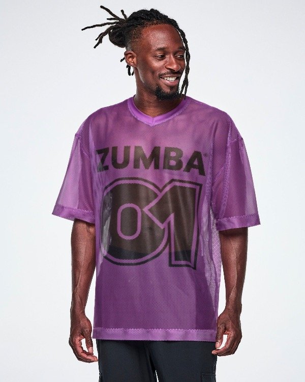 Producto - Ultrabright Oversized Mesh V-Neck Top - Purple Power - 3