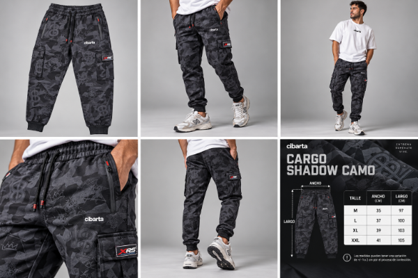 Producto - Pantalón Cargo Shadow Camo Negro - 3