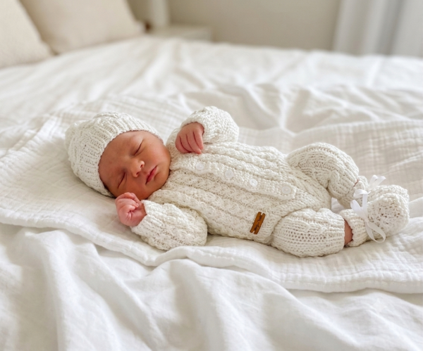 Producto - Ajuar tejido artesanal para bebé 0-3 meses