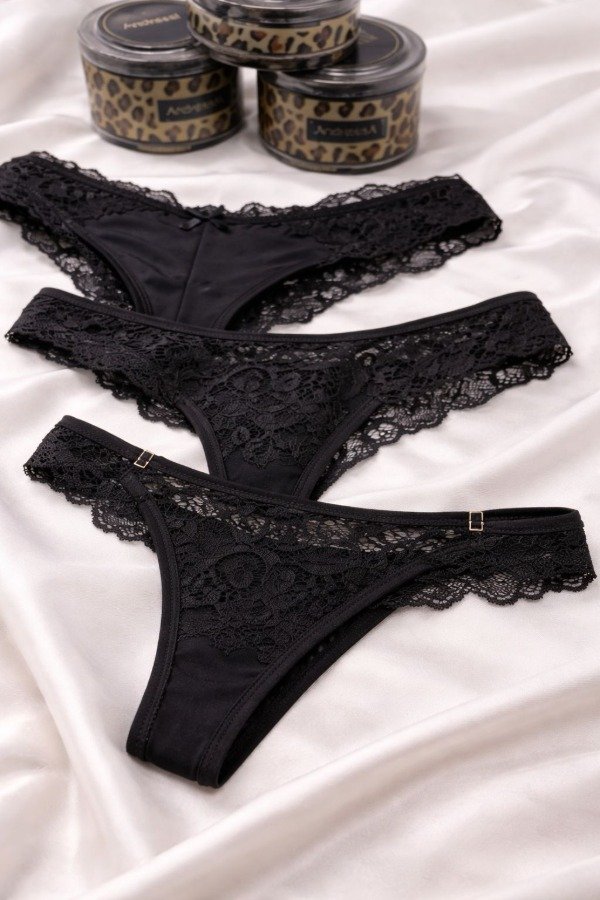 Producto - PACK X 3 LESS - NEGRO - ANDRESSA