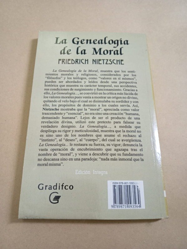 Producto - La Genealogía de la moral - Friedrich Nietzsche - Gradifco 2007 - 1