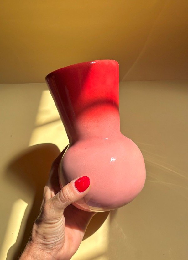 Producto - Florero Fangu Rosa y Rojo