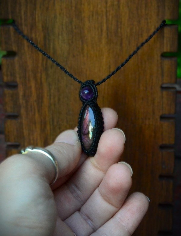 Producto - Dije Labradorita violeta con Amatista