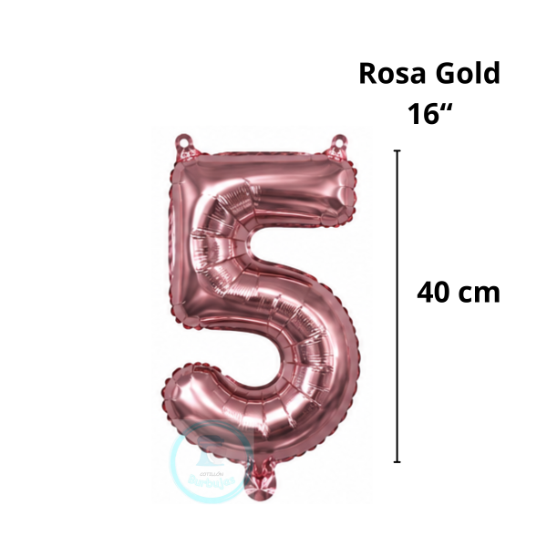 Producto - Globo N. 5 Metalizado 16" (40 cm) ROSADO x1