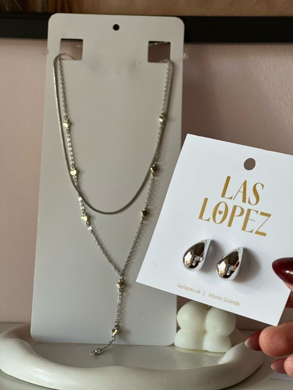 Producto - SET COLLAR CORBATERO + AROS GOTAS