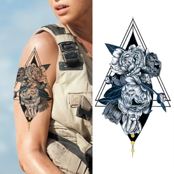 Producto - Tatuaje Temporal Media Manga Flores Artísticas a Color - Modelos Variados