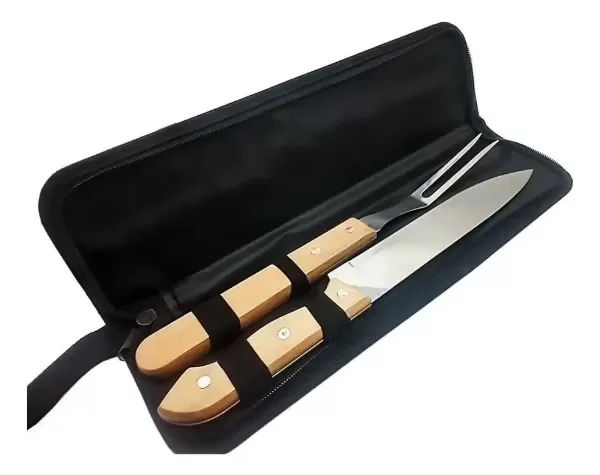 Producto - Set Parrillero Asador Cuchillo + Tenedor + Estuche