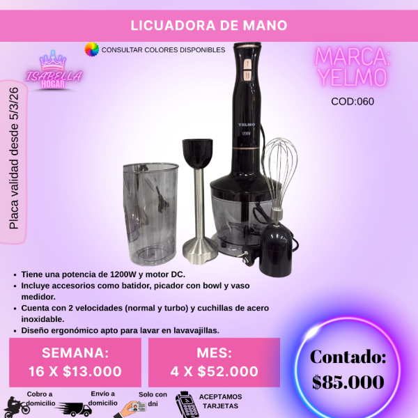 Producto - LICUADORA YELMO COD:060