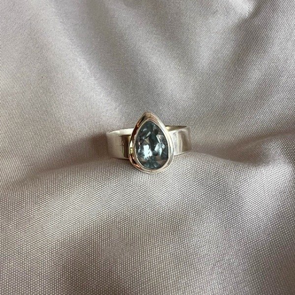 Producto - ANILLO AGUAMARINA FACETADA